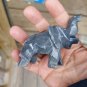 Vintage Dark Grey Marbel Elephant figurine Made In Mexico