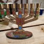 Mini Brass Menorah 7 Candles Marked Jerusalem