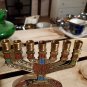 Mini Brass Menorah 7 Candles Marked Jerusalem