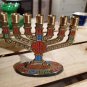 Mini Brass Menorah 7 Candles Marked Jerusalem