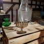 Mini Brass Menorah 7 Candles Marked Jerusalem