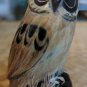Water Buffalo Horn Carved Owl Figurine 4" tall.