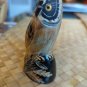 Water Buffalo Horn Carved Owl Figurine 4" tall.