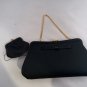 Vintage Womens Gold Clasp black Handbag