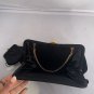 Vintage Womens Gold Clasp black Handbag