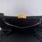 Vintage Womens Gold Clasp black Handbag