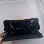 Vintage Womens Gold Clasp black Handbag