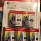 Canon BCI-21 2 Color And 3 Black Ink Cartriges Set