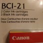 Canon BCI-21 2 Color And 3 Black Ink Cartriges Set