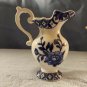 Set of Two London Pottery Blue White Victorian Floral Creamer Pitchers Tea