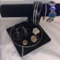 Vintage Collection Silver Tone Jewelry set of 8, Bracelets,Rings, and Earings