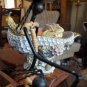 Laurids Lonborg 60s Danish Modern MCM Iron Rattan Candle Holder Mother Daughter