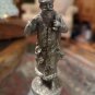 Vintage Santa And His Two Elves Fine Pewter Figurines