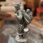 Vintage Santa And His Two Elves Fine Pewter Figurines