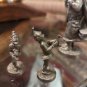 Vintage Santa And His Two Elves Fine Pewter Figurines