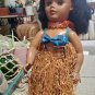 Polynesian Girl Porcelain Doll With Stand