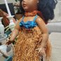 Polynesian Girl Porcelain Doll With Stand