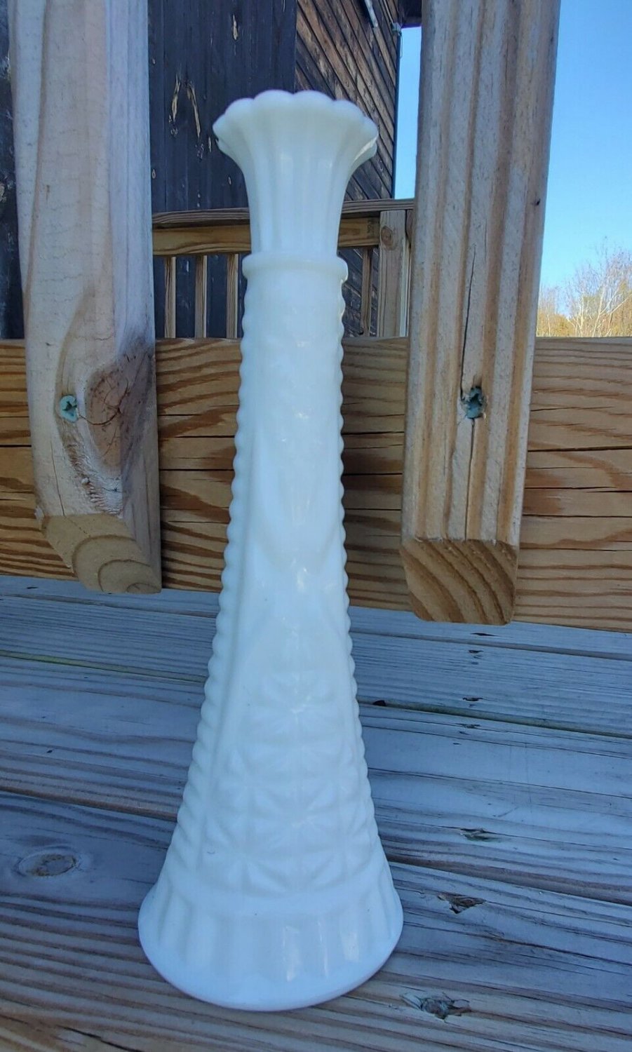 Anchor Hocking 9" White Milk Slim Vase Made in USA