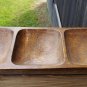 Authentic Kitchen, Three Compartments Wooden Serving Tray Made In Phillipines