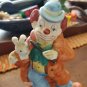 Enesco Clown with Long Coat, Big Shoes, and Rabbit - Porcelain/Ceramic 6"