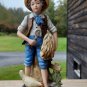HOMCO FIGURINE 8" H BOY PORCELAIN WHEAT GATHERER HARVEST CHICKEN 8881 NO CHIPS