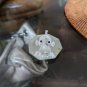 Swarovski Small Crystal 1.25" Blow Fish Figurine On Glass Display Tray