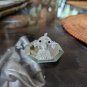 Swarovski Small Crystal 1.25" Blow Fish Figurine On Glass Display Tray
