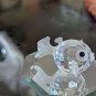 Swarovski Small Crystal 1.25" Blow Fish Figurine On Glass Display Tray