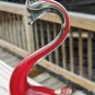 Vintage Red Glass Swan 5" Tall
