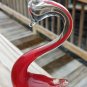Vintage Red Glass Swan 5" Tall
