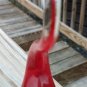 Vintage Red Glass Swan 5" Tall