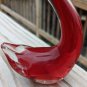 Vintage Red Glass Swan 5" Tall