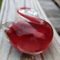 Vintage Red Glass Swan 5" Tall