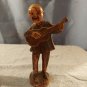 2 Vintage 1940s Syroco Wood Bald Men with Guitar and Accordion Figurines 6" Tall