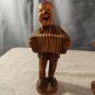 2 Vintage 1940s Syroco Wood Bald Men with Guitar and Accordion Figurines 6" Tall