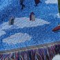 Vintage Trim A Home Holiday Throw Tapastry Wintery Village made in USA Mohawk