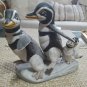 Franklin Mint "Walk This Way" Penguin Family  M Emblem Porcelain 1989 Figurines