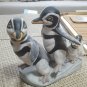 Franklin Mint "Walk This Way" Penguin Family M Emblem Porcelain 1989 Figurines