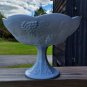 Vintage Tall Pedestal Milk Glass Compote Bowl