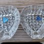 Cristais Maua Brazil Depression Glass Heart Shaped Ashtray Pair