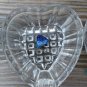 Cristais Maua Brazil Depression Glass Heart Shaped Ashtray Pair