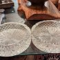 Two Heavy Led Crystal Vintage Glass Ashtrays