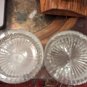 Two Heavy Led Crystal Vintage Glass Ashtrays