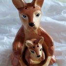 Vintage Kangaroo with Baby Salt and Pepper Shakers
