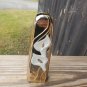 VTG GOLD TONE METAL TARNISH RESISTANT BUD VASE WHITE ENAMEL LILLIES JAPAN 6.5&acirc;��