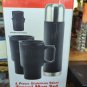 Four Piece Stainless Steel Travel Mug Set W Travel Case
