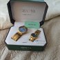 Geneva Classic Collection Blue Dial Gold Tone Watches Set