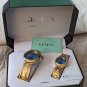 Geneva Classic Collection Blue Dial Gold Tone Watches Set