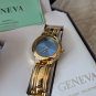 Geneva Classic Collection Blue Dial Gold Tone Watches Set