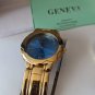 Geneva Classic Collection Blue Dial Gold Tone Watches Set